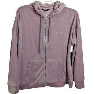 4800) Bebe Sport Women  Mauve Shadow Zip Up Plush Hoodie Plus 1X
